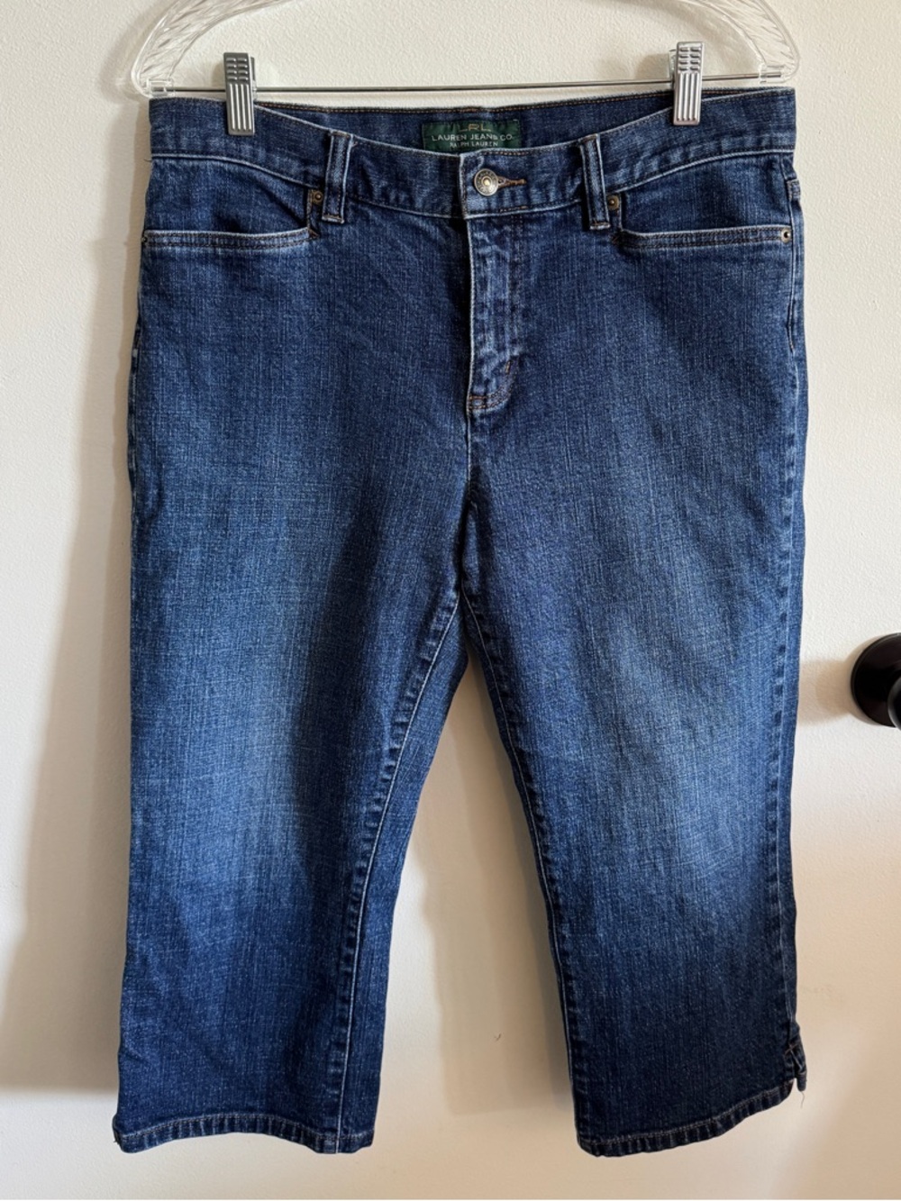 Ralph Lauren Dark Wash Denim Cropped Capri MidRise Jeans 10 Fall 90’s Minimalist